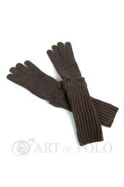 Brązowe uniwersalne rękawiczki 3 w 1 długie, krótkie, mitenki