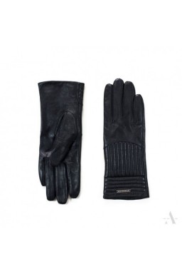 Skórzane czarne rękawiczki damskie z "pazurem"