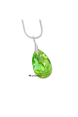 Zawieszka Swarovski migdał Peridot AB srebrna