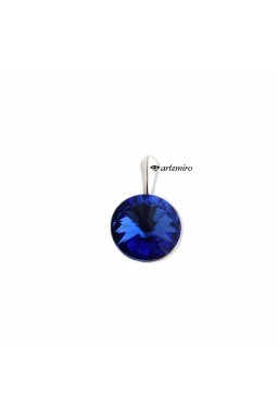 Zawieszka Swarovski rivoli Sapphire srebrna