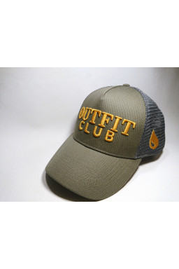 Czapka z daszkiem Outfit Club - szara - złote logo