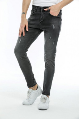 SPODNIE JEANSOWE MĘSKIE SLIM FIT CZARNE