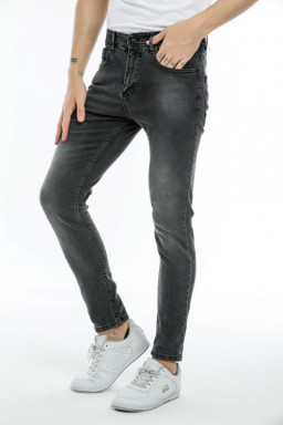 SPODNIE JEANSOWE MĘSKIE SLIM FIT CZARNE