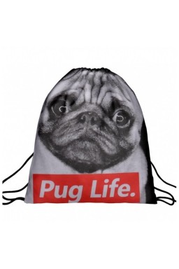 Worek plecak z nadrukiem Pug Life A4