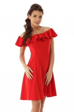 Rozkloszowana sukienka w stylu hiszpanki czerwona ED018-1