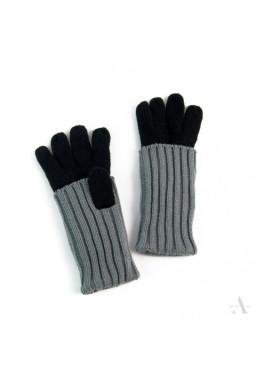 Szaro-czarne uniwersalne rękawiczki 2 w 1 długie i krótkie