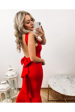 Sukienka PALOMA z Kokardą Czerwona