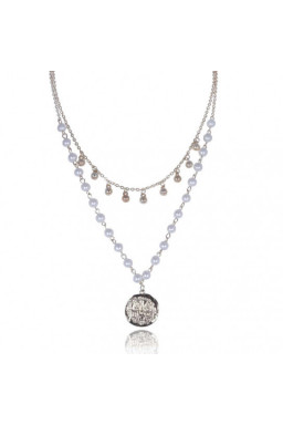 Komplet biżuterii perełki i łańcuszek: naszyjnik i bransoletka