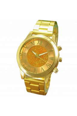 Zegarek damski złota masywna bransoleta