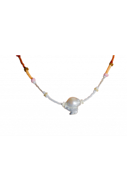 Naszyjnik z naturalnymi perłami + koraliki