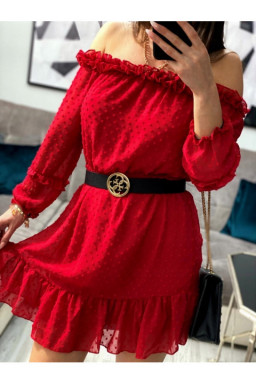 Kasia czerwona sukienka hiszpanka z falbankami