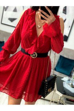 Lulu czerwona sukienka kopertowa uniwersalny