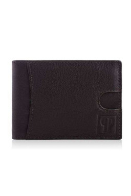 Klasyczny skórzany portfel męski RFID brązowy