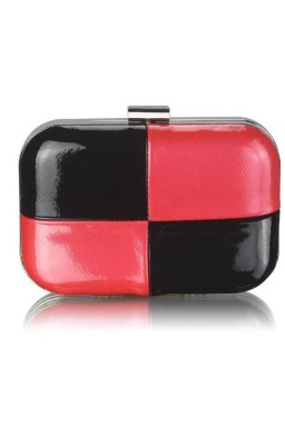 Dwukolorowa torebka wizytowa czarny z czerwienią - czarny || czerwony