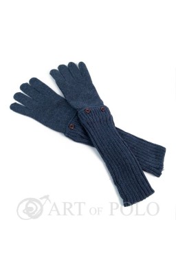 Granatowo-szare uniwersalne rękawiczki 3 w 1 długie, krótkie, mitenki - szarogranatowy