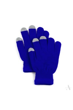 Szafirowe elastyczne rękawiczki damskie do ekranów dotykowych - szafirowy