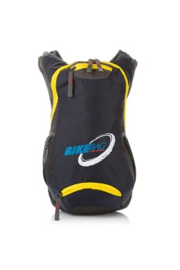 Granatowo-szary lekki sportowy plecak na rower unisex - granatowy || szary || żółty